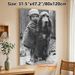 Nostalgic Basset Hound & Companion Painting Poster, Monochrome Warm Intimate Scene Poster, Retro Heartwarming Artwork For Living Room, Bedroom Wall_maomaolike.com