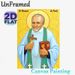 St Vincent De Paul Religious Icon Painting Poster, Vibrant Traditional Religious Portrait Poster, Devotional Wall Decor Featuring Saint Holding Cross_maomaolike.com