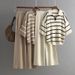 Women's Clothing contrast striped fashion suit new casual loose knitted wide leg pants two piece suit_maomaolike.com