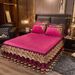 Lace Quilted Crystal Velvet Skirt Single Double Thickened Non-Slip Mattress Bed Cover Protector 1.8m_maomaolike.com