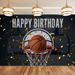 Basketball Happy Birthday Party Banner - 2D Flat Polyester Backdrop, Wall Hanging Photo Props, Party Decor_maomaolike.com