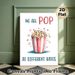 Popcorn Motivational Painting Poster, Watercolor Cute Striped Popcorn Bucket With Hearts Poster, Warm Encouraging Quote Decor For Home Theater, Living_maomaolike.com