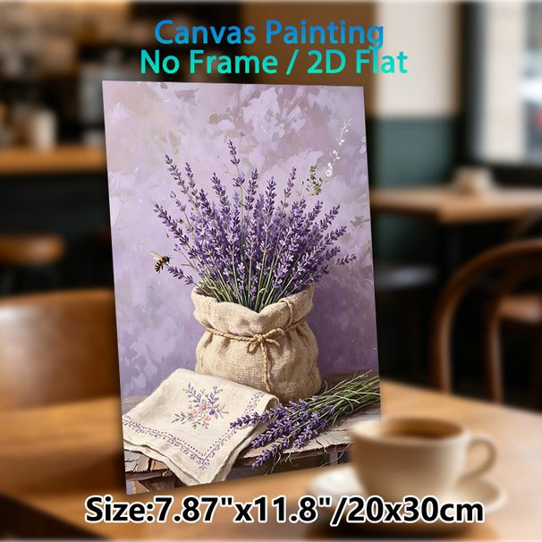 Lavender & Bee Themed Painting Poster, Soft-toned Still Life Art Poster, Serene Floral Design To Add Cozy Atmosphere For Living Room, Dining Area_maomaolike.com