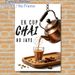 Chai Themed Painting Poster, Warm Rustic Vintage Copper Kettle Pouring Chai With Spices Poster, Cozy Cultural Decor Idea For Kitchen & Dining Area_maomaolike.com