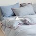Wholesale INS Japanese Style Simple Vertical Thin Striped Pure Four-Piece With Dense Overlock Edge, Full Yarn-Dyed Washed Cotton 4_maomaolike.com
