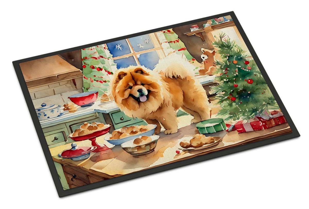 Chow Chow Christmas Cookies Doormat Front Door Mat Indoor Outdoor Rugs For Entryway, Non Slip Washable Low Pile, 24H X 36W_maomaolike.com