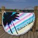 Round Beach Towel Hawaiian Coconut Palm Active Printing Cut Velvet Absorbent Thickened Cotton Tassel Beach Towel_maomaolike.com