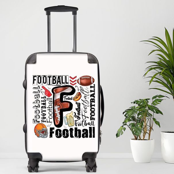 Football Luggage, 20/24/28 Inch Luggage, Carry-On, Custom Luggage, Luggage Set, Suitcase, Travel, Vacation, Cabin Suitcase, Custom Suitcase, Personalized Luggage_maomaolike.com