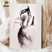 Abstract Female Back Charcoal Sketch Painting Poster, Monochrome Expressive Loose Drawing Poster, Minimalist Artistic Decor For Living Room, Bedroom_maomaolike.com