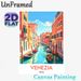 Venice Canal Themed Painting Poster, Vibrant Flat-style Colorful Waterway With Boats & Mediterranean Buildings Poster, Brings Warm Travel-inspired_maomaolike.com
