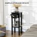 HOMCOM 29" 2-Tier Side Table With Drawer Shelf, End Table For Living Room, Black_maomaolike.com