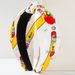 Pdmcms Fashionable Printed Fabric Headband with Diamonds Pearl Accessories Headband Youthful and Beautiful Hair Accessories_maomaolike.com
