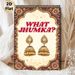 Indian Jhumka Earrings Painting Poster, Vintage Ethnic Embroidered Framed Poster, "What Jhumka?" Text With Ornate Gold Jhumka Earrings, Cultural_maomaolike.com