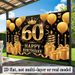 60th Birthday Party Banner - 2D Flat Polyester Backdrop, Wall Hanging Photo Props, Celebration Party Decor_maomaolike.com