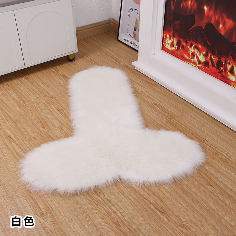 Premium In-Stock Top-sale Wool T-Shaped Floor Mat Carpet, Wash-Free, Stain-Resistant, Easy To Clean, Long Plush, Bedroom Bedside,_maomaolike.com