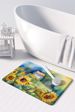 Sunflowers In Watercolor Memory Foam Kitchen Mat Machine Washable Anti-Fatigue Mat Cushion Comfort Bath Mat Or Kitchen Rug_maomaolike.com