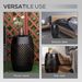 12.5" Steel Outdoor Side Table, Round Hollow Drum Patio End Table, Accent Table For Indoor And Outdoor, Black_maomaolike.com