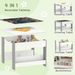 3pc Kids Table And Chair Set With Reversible Tabletop Blackboard, Storage & Bookshelves, Gray_maomaolike.com