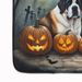 Saint Bernard Spooky Halloween Memory Foam Kitchen Mat Machine Washable Anti-Fatigue Mat Cushion Comfort Bath Mat Or Kitchen Rug_maomaolike.com