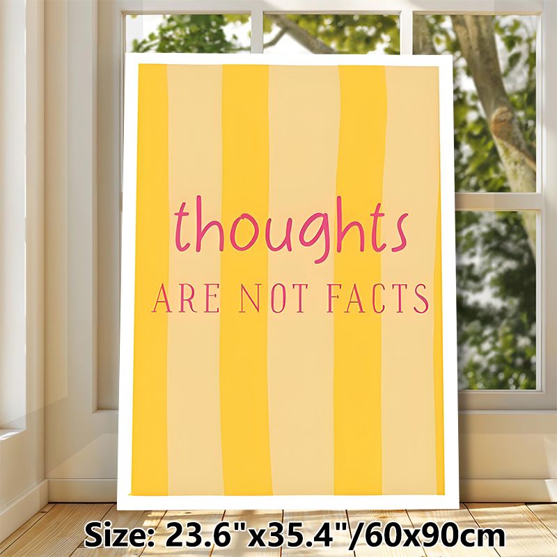 Inspirational Quote Painting Poster, Warm Yellow Striped With Pink Typography Poster, Uplifting Positive Reminder, Suitable For Home Office And Living_maomaolike.com