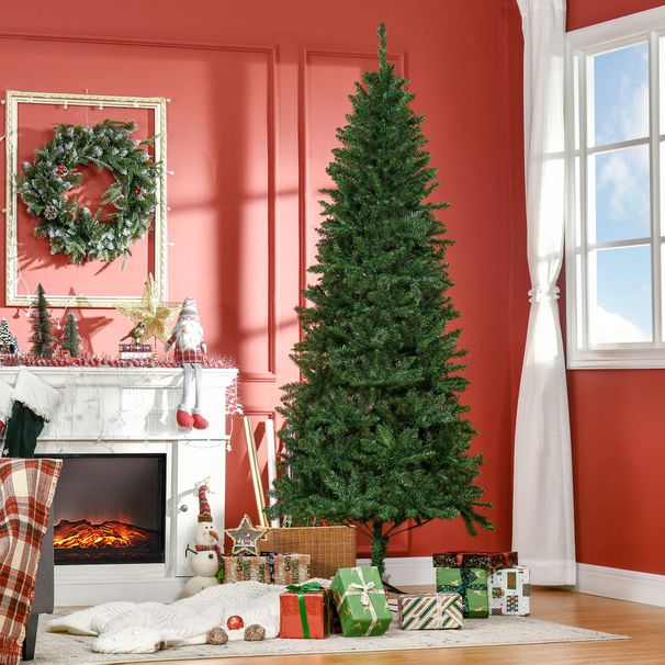 7 Ft Tall Unlit Slim Fir Artificial Christmas Tree With Realistic Branches, And 865 Tips, Green_maomaolike.com