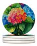 Hydrangeas In Watercolor Large Sandstone Coasters Pack Of 4 Absorbent Round Coasters Decor Gifts For Men Or Women, 4 In, Multicolor_maomaolike.com