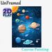 Solar System Painting Poster, Vibrant Cartoon-style Labeled Planets & Starry Space Poster, Informative Space-themed Decor Ideal For Study Room, Home_maomaolike.com
