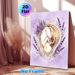 Fetus & Floral Themed Painting Poster, Soft Watercolor Style Poster, Delicate Fetus In Heart-shaped Frame Surrounded By Purple Lavender And Roses_maomaolike.com