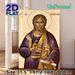 Saint Andrew Religious Icon Painting Poster, Traditional Orthodox Style Poster, Vintage-toned Depiction Of The Saint With Halo, Ornate Purple & Gold_maomaolike.com