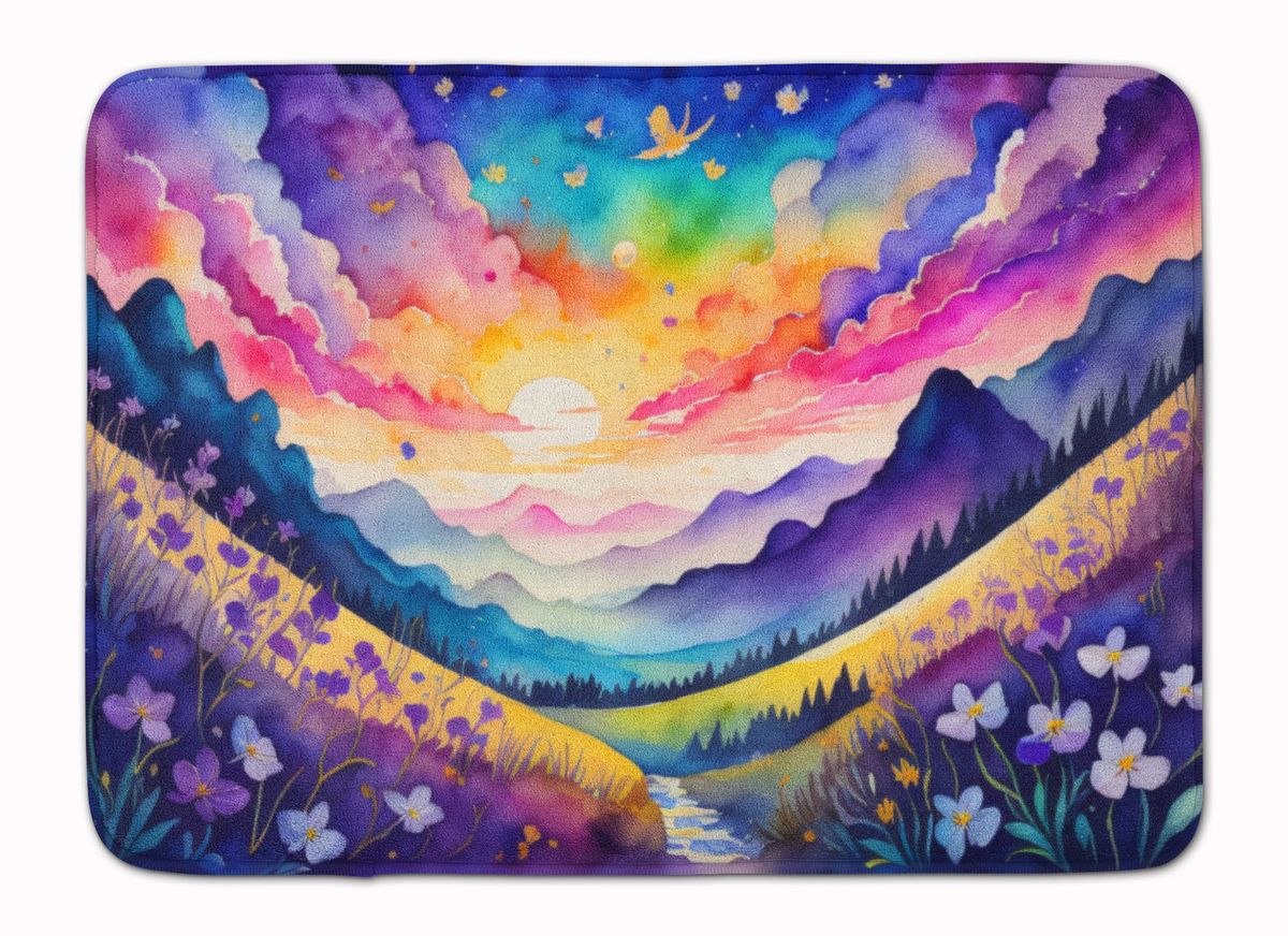 Violets In Color Memory Foam Kitchen Mat Machine Washable Anti-Fatigue Mat Cushion Comfort Bath Mat Or Kitchen Rug_maomaolike.com