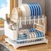 Installation-free Kitchen Dish Rack Double-layer Dish Rack Bowl and Dish Storage Rack Household Bowl and Chopsticks Storage Rack_maomaolike.com