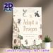 "Adopt A Dragon" Fantasy Painting Poster, Soft Watercolor Magical Castle & Fairy Scene Poster, Whimsical Decorative Artwork Suitable For Bedroom_maomaolike.com