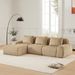 114 Modern L-Shaped Modular Sectional Sofa For Living Room,Flannelette Fabric,Oversized 3-Seater Couch,boneless Sofa ,Movable Ottoman,Buckle Connection,Anti-slip Design,No Assembly,Light_maomaolike.com