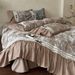 Romantic French Jacquard Pleated Lace Edge All-Cotton Warm Bedding Autumn Winter Pure Cotton Brushed Four-Piece Set Home Textile M_maomaolike.com
