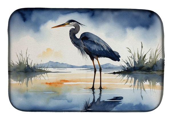 Blue Heron Barely Lit Sky Dish Drying Mat Absorbent Dish Drying Mat Pad For Kitchen Counter Dish Drainer Mat For Countertop, 14 X 21", Multicolor_maomaolike.com