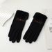 Women's gloves autumn and winter cute thickened velvet ladies cycling windproof cold proof five finger touch screen cycling spring and autumn style_maomaolike.com
