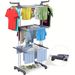 4-Tier Clothes Drying Rack, 67.7-inch Laundry Drying Rack With Foldable Base, 4-Tier Stainless Steel Drying Rack, Movable Laundry Rack For Indoor And Outdoor Use - Gray_maomaolike.com