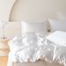 Satin Duvet Cover Queen Size, Luxury Silk Like Crystal Pink Queen Duvet Cover Set, 3 Piece, Ultra Soft And Breathable Bedding Set And 2 Pillow Shams_maomaolike.com