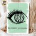 Pretty Green Eyes Painting Poster, Minimalist Retro Black Eye & Disco Ball Text Art Poster, Stylish Artistic Decor Ideal For Bedroom, Living Room Or_maomaolike.com