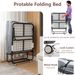 Portable Folding Bed Metal Frame Rollaway Bed With Memory Foam Mattress & Wheels_maomaolike.com
