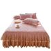 Winter Princess Single Piece Milk Coral Fleece Style Sheet Quilted Thickened Cover With Edge Bed Skirt_maomaolike.com