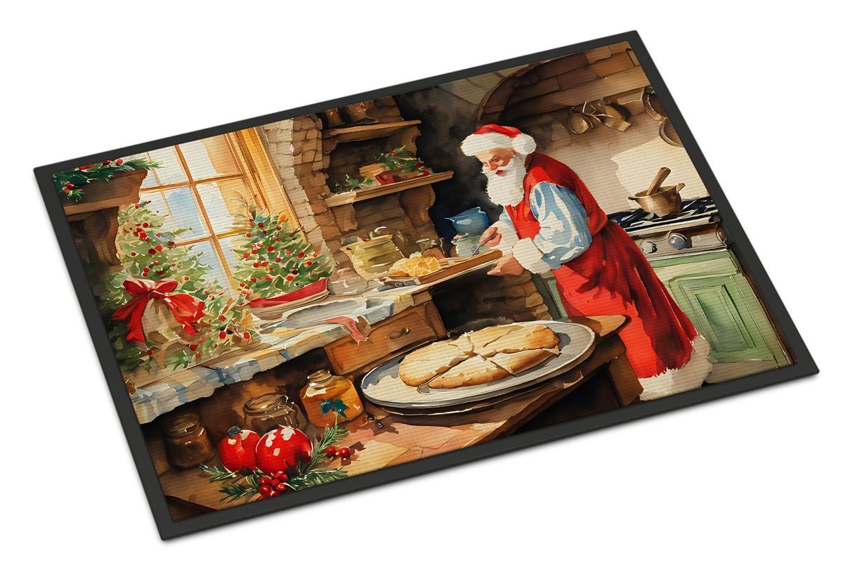 Cookies With Santa Claus Doormat Front Door Mat Indoor Outdoor Rugs For Entryway, Non Slip Washable Low Pile, 24H X 36W_maomaolike.com