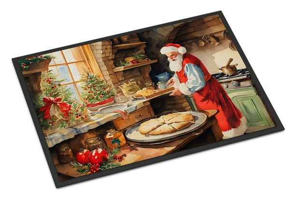 Cookies With Santa Claus Doormat Front Door Mat Indoor Outdoor Rugs For Entryway, Non Slip Washable Low Pile, 24H X 36W_maomaolike.com