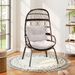 Patio Wicker Egg Chair Outdoor Rattan Lounge Basket With Seat And Back Cushions Support Up To 400 Lbs For Backyard, Poolside, Indoor Places And So On_maomaolike.com