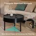 Modern Round Wood Rotating Tray Coffee Table With Storage & Metal Legs_maomaolike.com