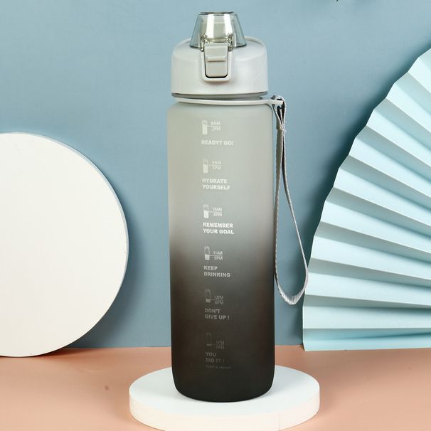 1000ml gradient color large capacity plastic water cup frosted outdoor gym sports water bottle_maomaolike.com