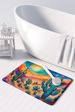 Cactus In Color Memory Foam Kitchen Mat Machine Washable Anti-Fatigue Mat Cushion Comfort Bath Mat Or Kitchen Rug_maomaolike.com