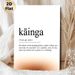 Maori "Kainga" Home Definition Painting Poster, Minimalist Typographic Text Poster, Warm Cozy Home-themed Decor Suitable For Living Room, Bedroom_maomaolike.com
