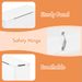 Kids Wooden Toy Box Storage With Safety Hinged Lid For Ages 2+ (White)_maomaolike.com