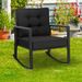 Patio Rattan Rocker Outdoor Glider Rocking Chair Cushion Lawn_maomaolike.com